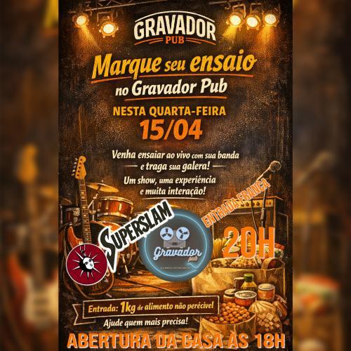 Banda Superslam no Ensaio Aberto Gravador Pub